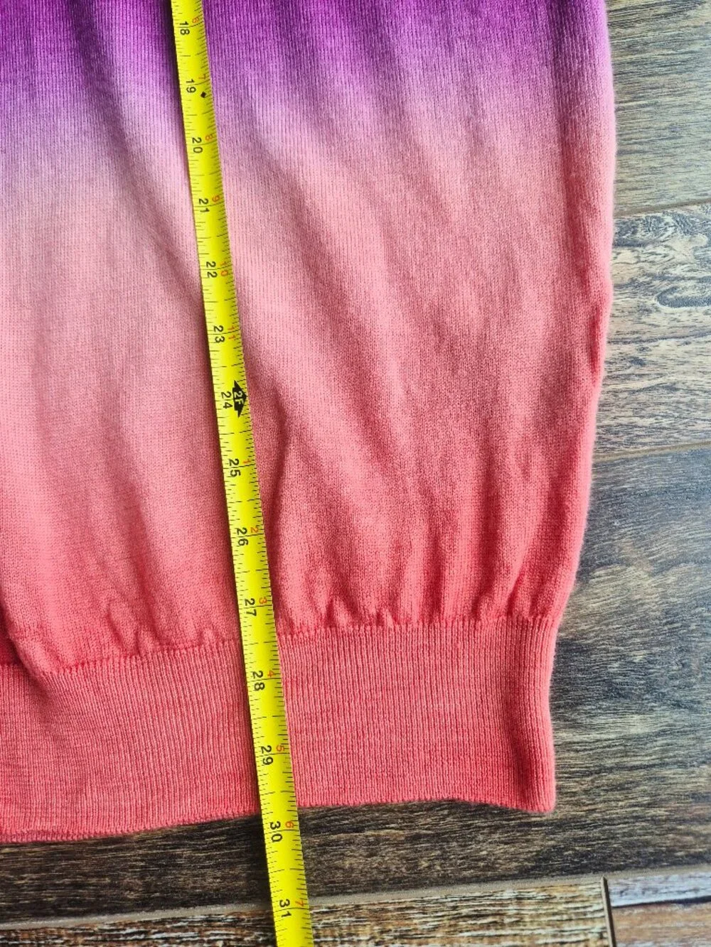 Bugatchi Uomo 100% Merino Wool Ombre Dip-Dyed Crew Neck Sweater Pink Purple